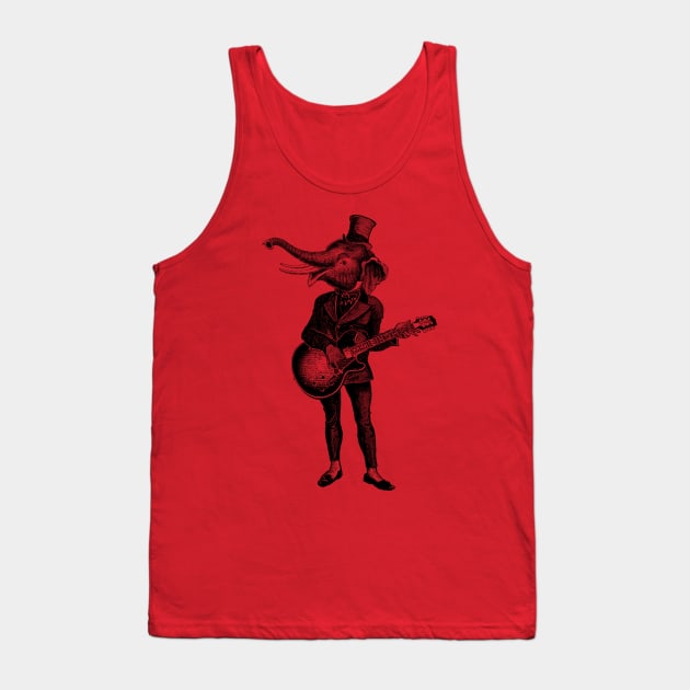 Elephant Guitarist Tank Top by UselessRob